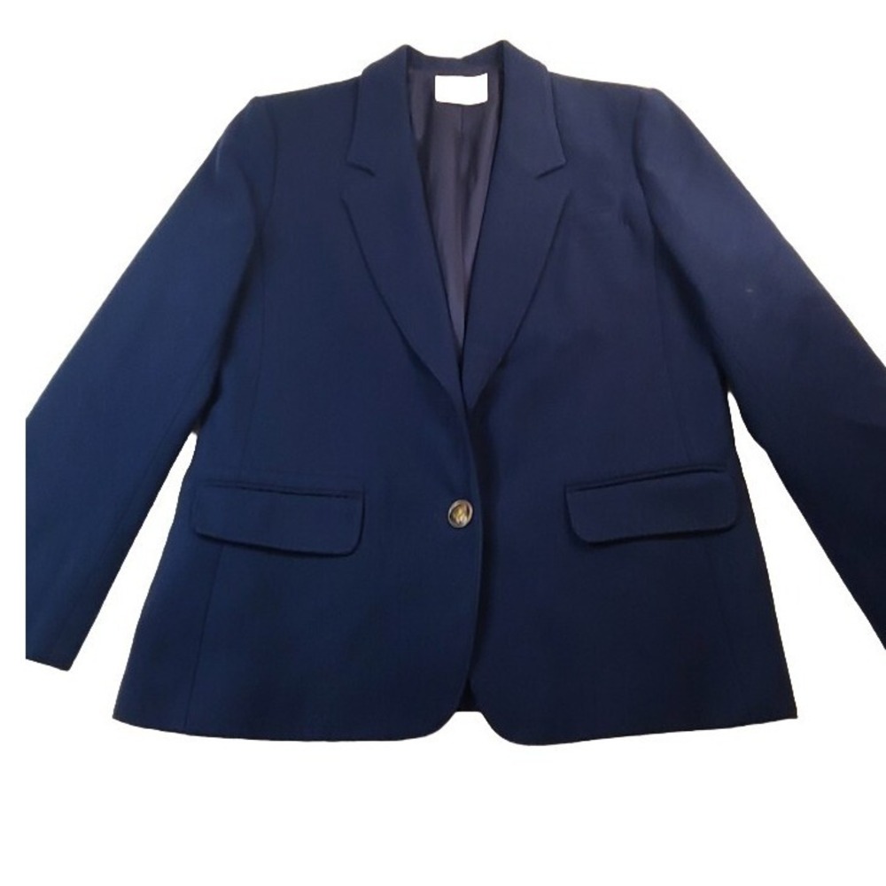 Vintage Pendleton Woolen Mills Blazer Jacket Size 4‎ Petite Blue Wool USA Button